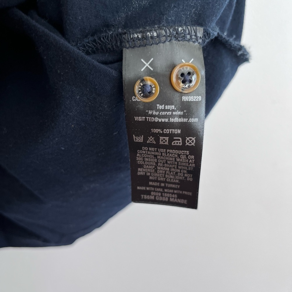 Ted Baker London Mens Navy Blue Purple Polo Shirt - Picture 7 of 7